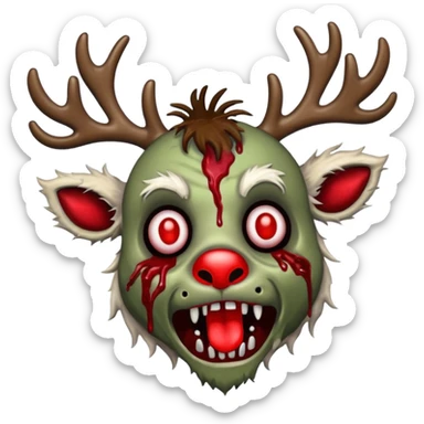 Rudolph reindeer zombie sticker