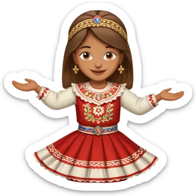 Serbian kolo dancing girl sticker