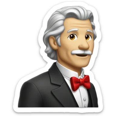 jenkins-a-gray-haired-skullet-butler-wearning-dinner-jacket-with-red-bow-tie-without-glasses sticker