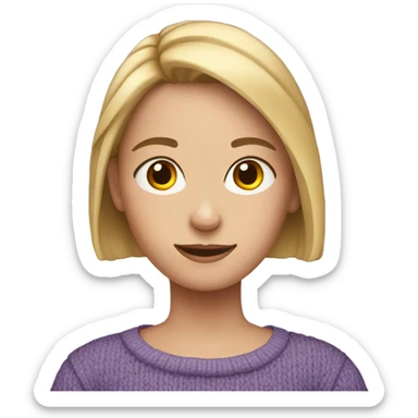 Girl with nitted jumper on sticker