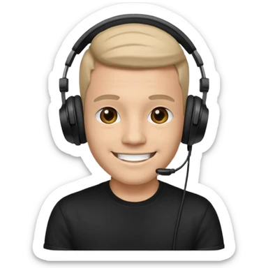 kulaklık takan bir dj sticker