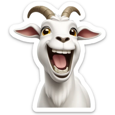 funny laughing goat sticker