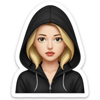 amber heard with black hoodie sticker