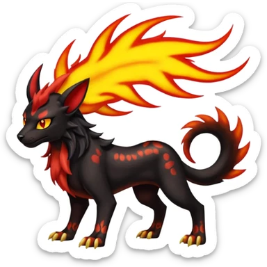 Elemental Groovy Diaphanous Scaley Demonic Liepard-Houndoom-Litten-Sprigatito-Pokémon-fusion-creature (full body) sticker