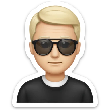 Combover haircut with sunglasses sticker