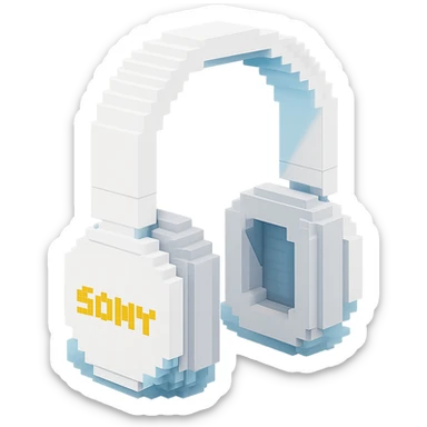 full-size white Sony headphones sticker