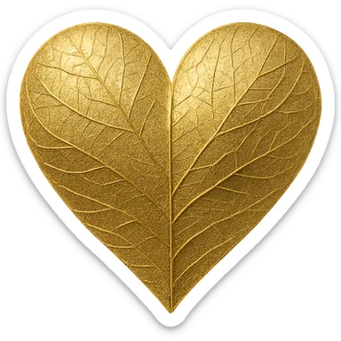 heart with a delicate gold leaf overlay sticker