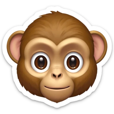 monkey listening sticker