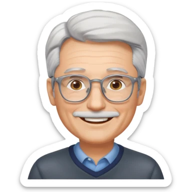 Silver haired dad with glasses sticker