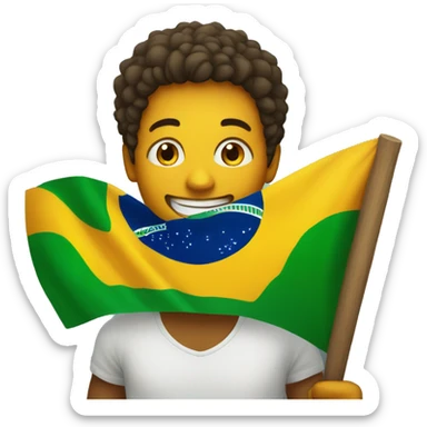 Brazil holding orange flag sticker