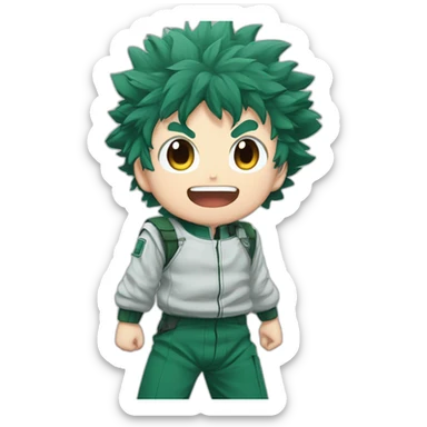 Izuku Midoriya qui a le pouce en l'air sticker