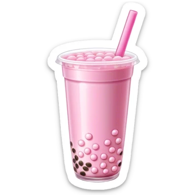 Pink boba tea sticker