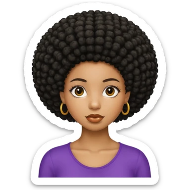 chica negrita con pelo afro menos rizado corto sticker