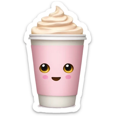 Light pink latte in bow sticker