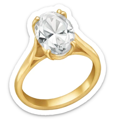 Gold oval engagement ring sticker