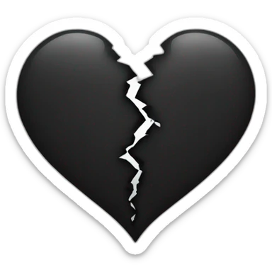 Black broken heart sticker