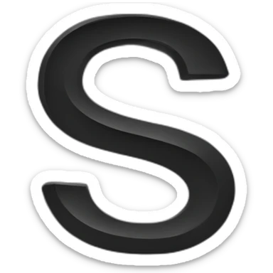 Letter S black and white sticker