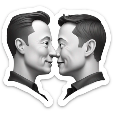 Elon Musk kissing Elon musk sticker