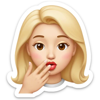kissy face emoji with a hand blowing a kiss sticker
