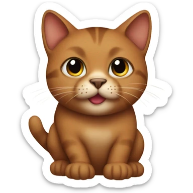 Brown cat on back sticker