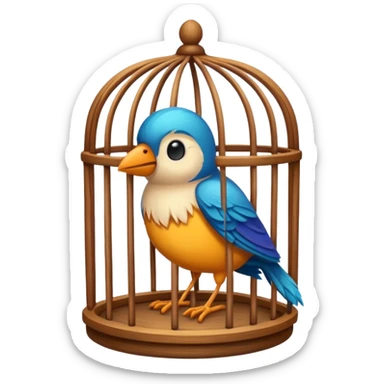  bird in cage sticker