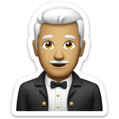 MAN WITH BOLD HEAD AND FRANCH BEAT sticker