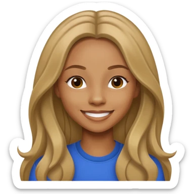 Shamari DeVoe with dark blonde long hair sticker