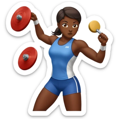track and field throwing event female throwing discus  sticker