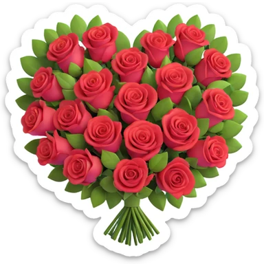 heart-shaped bouquet of red roses sticker