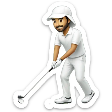 emirati man playing golf sticker
