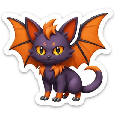Noibat-Litten-Torracat-fusion-Fakemon-Pokémon-creature  sticker