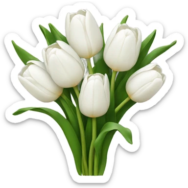 white tulip bouquet  sticker