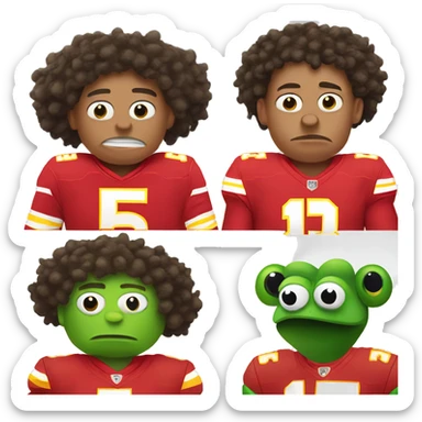 Sad Patrick Mahomes Kermit the Frog sticker