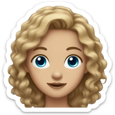 A Girl With grey/blue eyes and light Brown Wavy hair  sticker