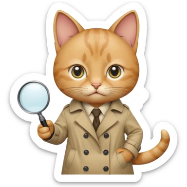 cat baby detective sticker