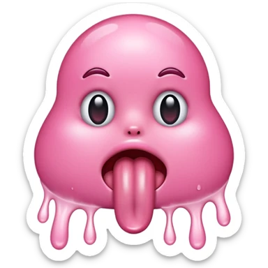 Tongue with drool sticker