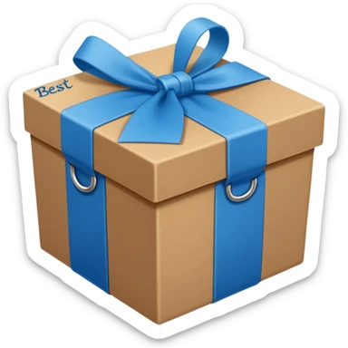 Blue box with the words ‘Best Kept’ written on it in cursive  sticker