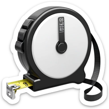 Black and white tape measure sticker