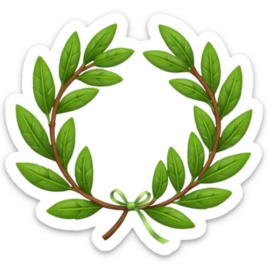 A flower laurel wreath with thicker leaves. sticker