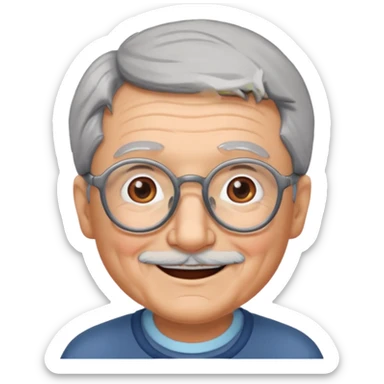 grandparents with glasses and gray hair, grizzle sticker