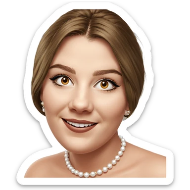 smiling girl with pearl necklace sticker