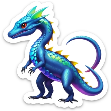Colorful Shiny Exotic Amaura-Salandit-Aurorus-Fakémon-hybrid-creature (full body)  sticker