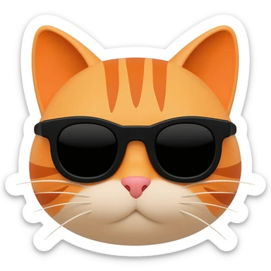 Cat wearing sunglasses sticker
