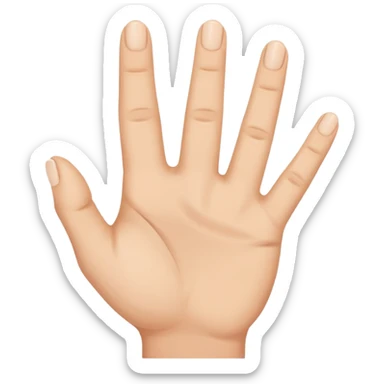 Hand shape between the index and middle finger of the thumb sticker