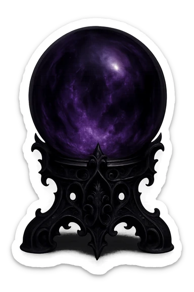 goth object, dark crystal ball, mysterious sticker
