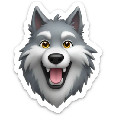 a furry anthropomorphic wolf saying hello sticker