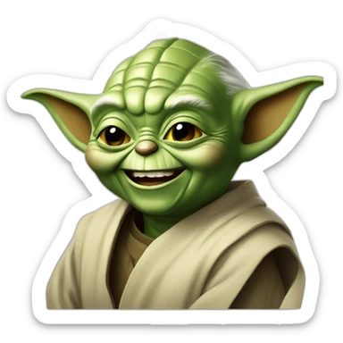 Master yoda laughing sticker
