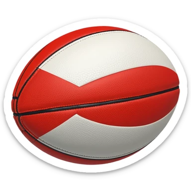 australian rules football ball with equal sized horizontal black, red, white, stripes sticker