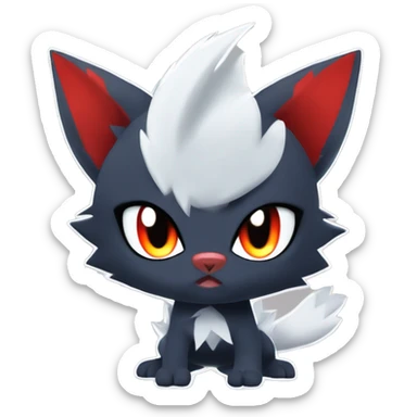 Edgy Cool Kawaii Litten-Absol-Zorua-Zangoose-Pokémon Full Body sticker