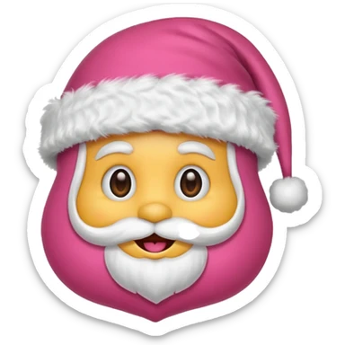 Santa hat pink emoji  sticker